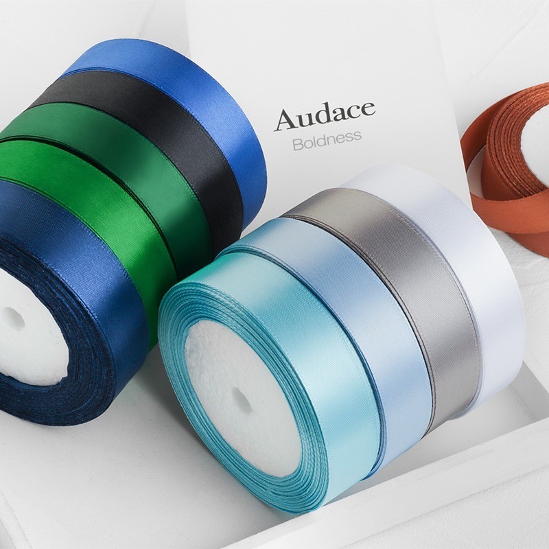 ริบบิ้นผ้าซาติน หน้ากว้าง 2ซม./ 4ซม. ยาว 25 หลา/ม้วน สําหรับตกแต่งงานหัตถกรรม - รูปที่ 7