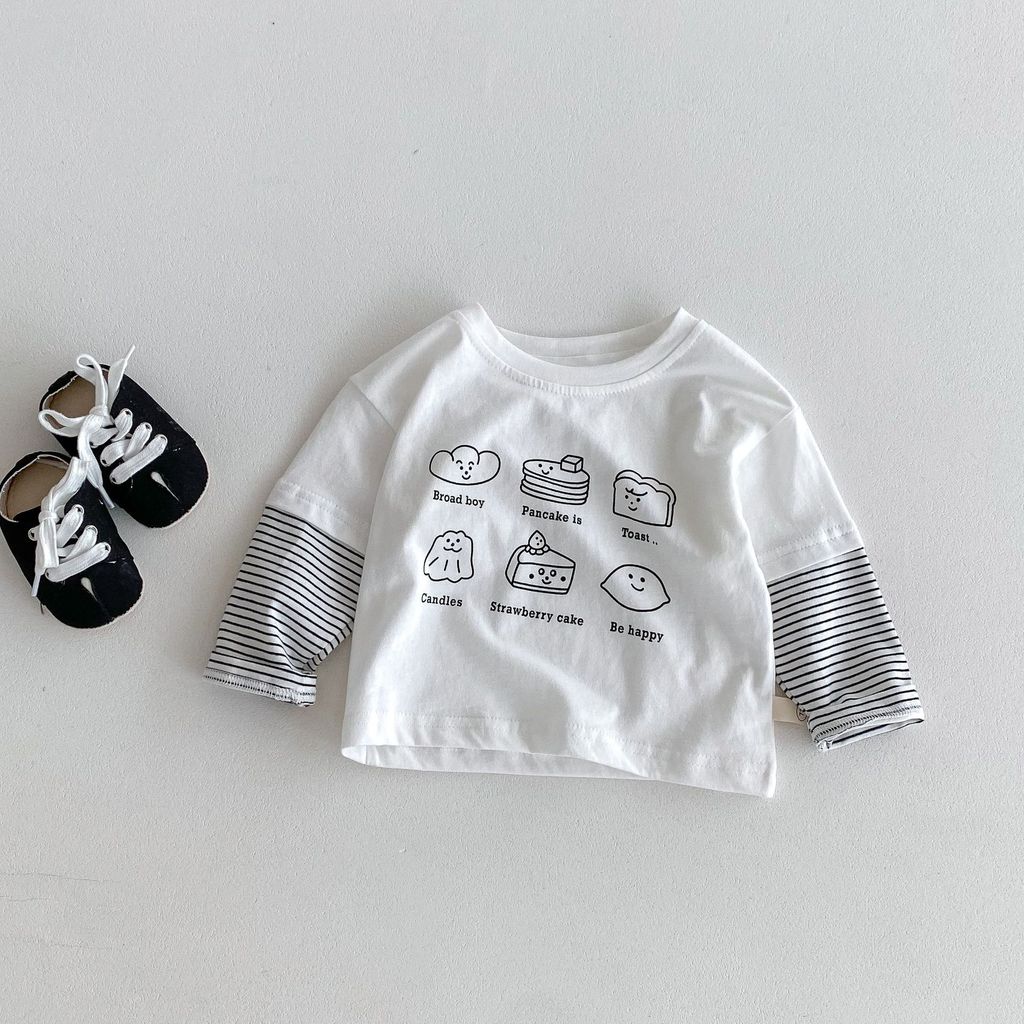 2025 เสื้อยืดลายการ์ตูนสําหรับเด็กเกาหลีในฤดูใบไม้ร่วง (0-5ย) - เสื้อชั้นในแขนบล