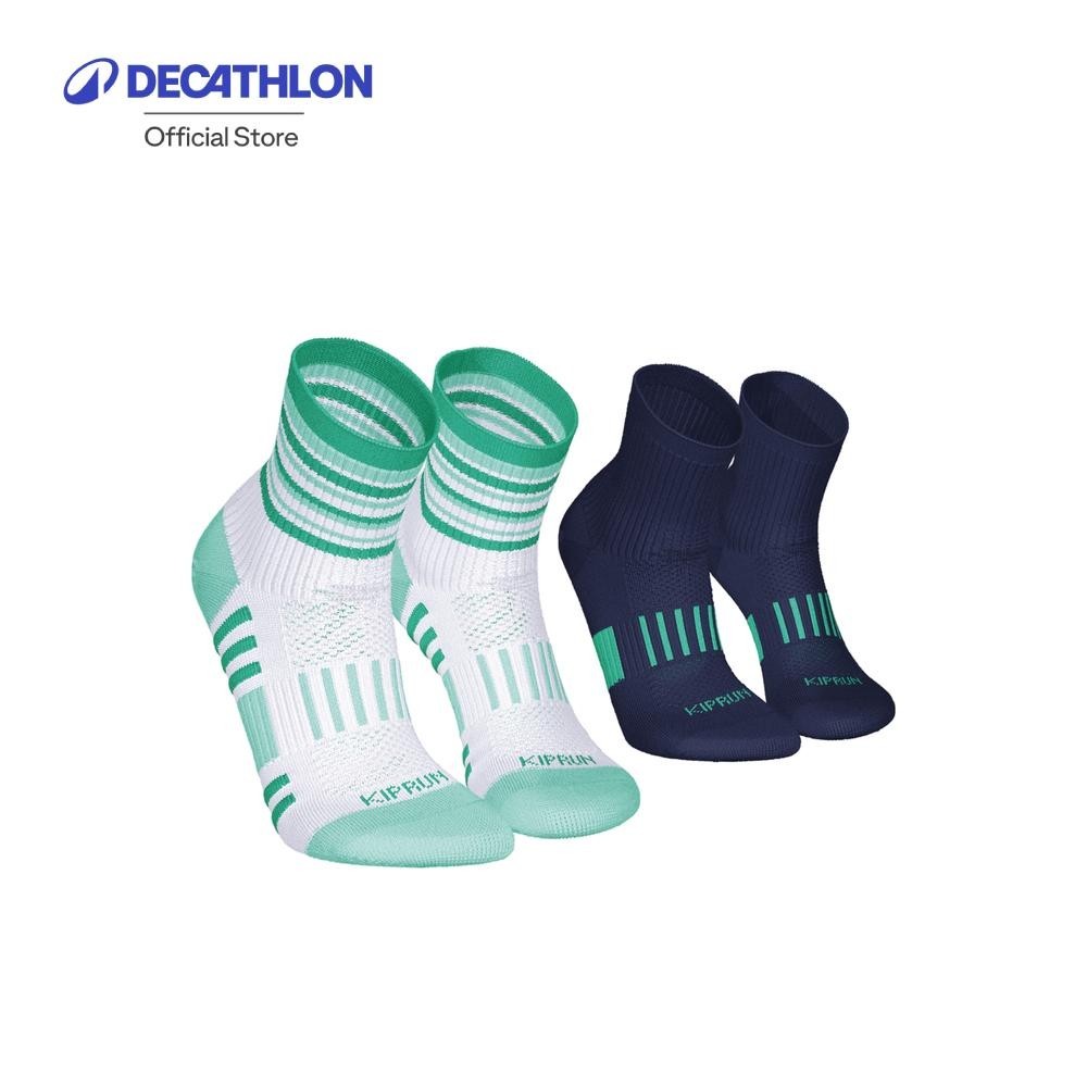 Decathlon KIPRUN 500 mid kids' comfort running socks ถุงเท้าวิ่งข้อกลางเด็ก รุ่น KIPRUN 500 แพ็ค 2 ค