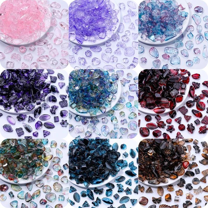 ลูกปัดแก้วหลากสี 50 กรัม/ถุง พร้อมใช้งานทำสร้อยข้อมือและสร้อยคอด้วยตนเอง