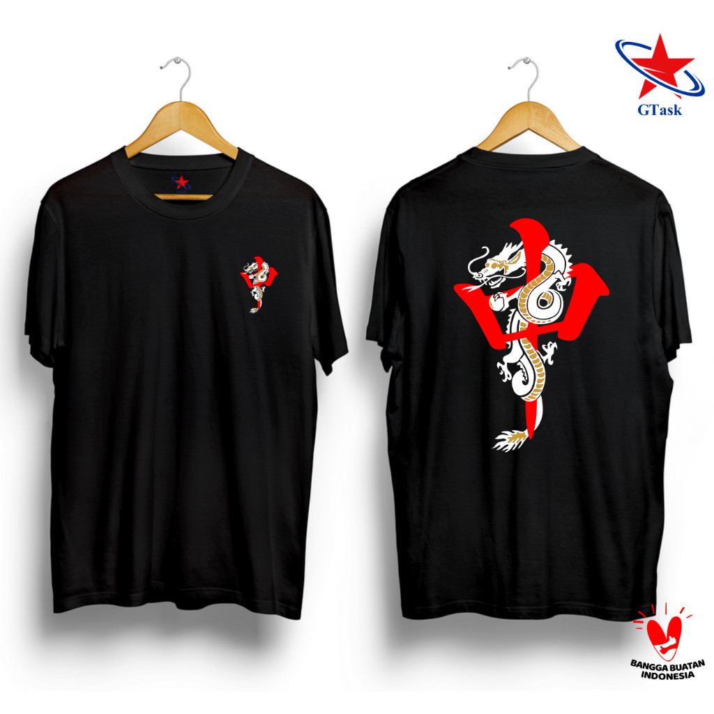 MERAH Mahjong Tiles เสื้อยืดมังกรแดง | เสื้อยืดผ้าฝ้าย Combed Mahyong Red Dragon V2