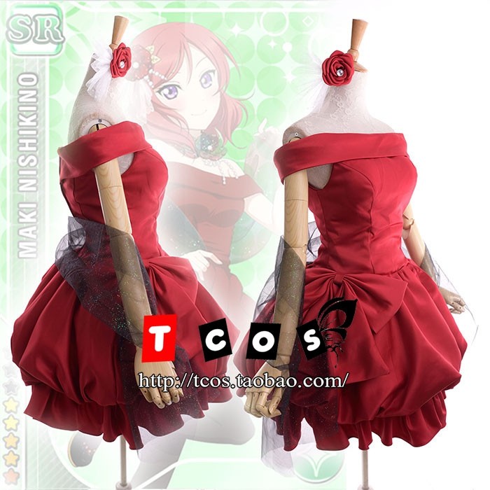 ชุดคอสเพลย์นิชิกิโนะ มาคิ จาก TCS LoveLive สไตล์กระโปรง꽃สำหรับงานจัดเลี้ยงและงานแสดง