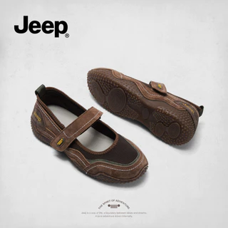 Jeep ของแท้ Niche Contrast สีกีฬา Mary Jane รองเท้าสบาย Soft Sole ไม่ยางปากตื้นสุภาพสตรี