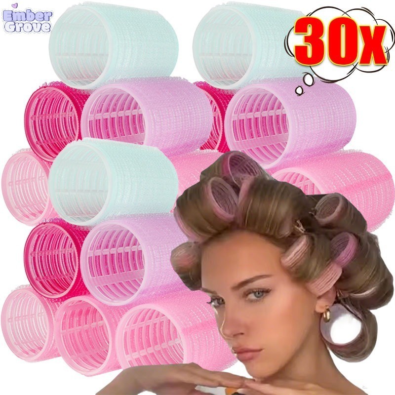 ไร้ความร้อน โรลม้วนผมแบบมีด้ามจับ / ที่ดัดขนตาแบบมีกาวในตัวสำหรับผู้หญิง เครื่องมือจัดแต่งทรงผม DIY 10/20/30 ชิ้น