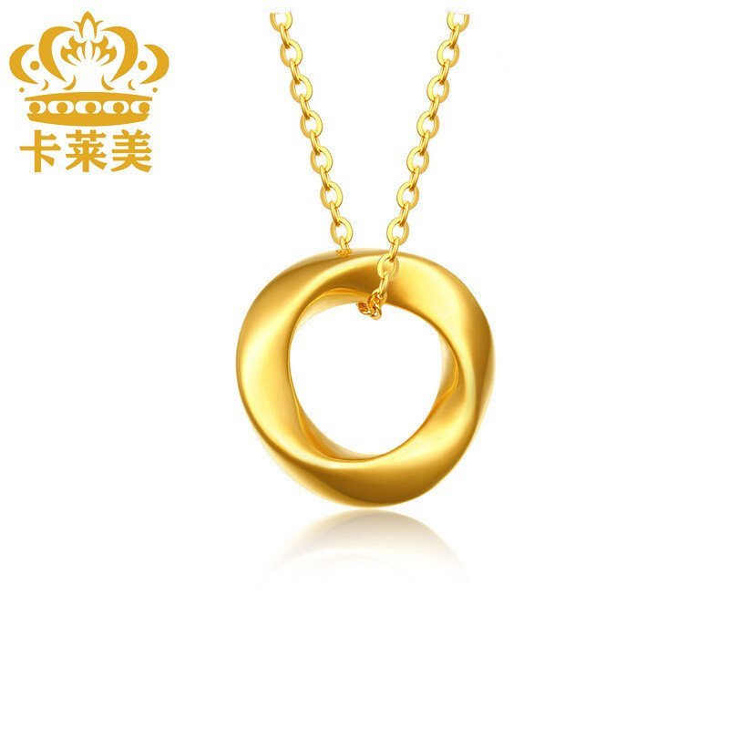 แหวน 3D แบบฮาร์ดโกลด์ 999 พร้อมจี้สร้อยคอทองบริสุทธิ์ ของขวัญวันวาเลนไทน์และวันเกิด B3HP