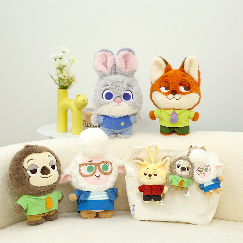 Disney Crazy Animal City Judy Nick ของเล่นตุ๊กตาจี้ตุ๊กตากระเป๋าสะพายข้างพวงกุญแจตุ๊กตา