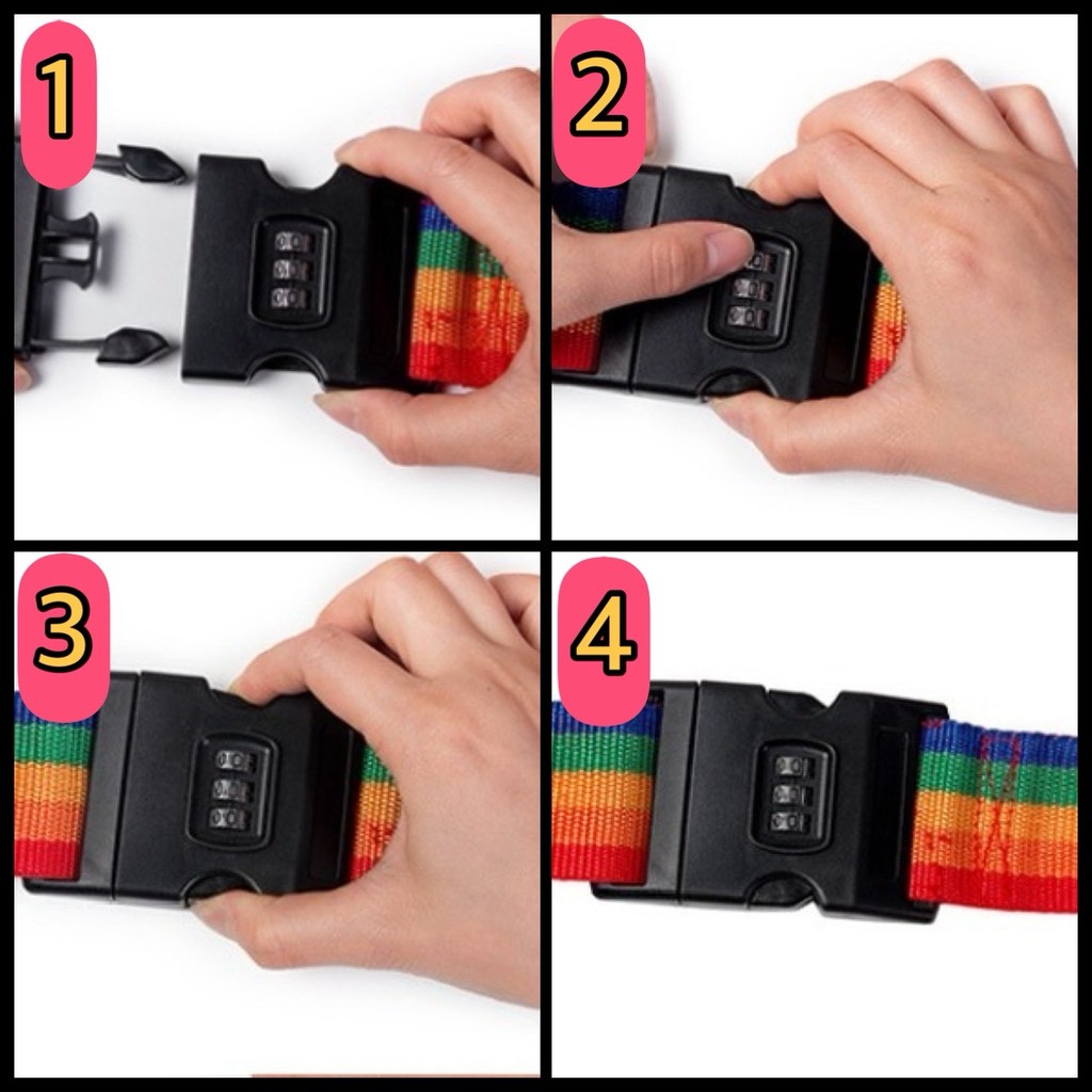 🌈 สายรัด กระเป๋าเดินทาง มีรหัส เข็มขัด รัดกระเป๋า ล็อคกระเป๋า 20-32 นิ้ว ล็อคของ ตั้งรหัสผ่านได้ รัดของ ปลดล็อคง่าย 🌈 - รูปที่ 4