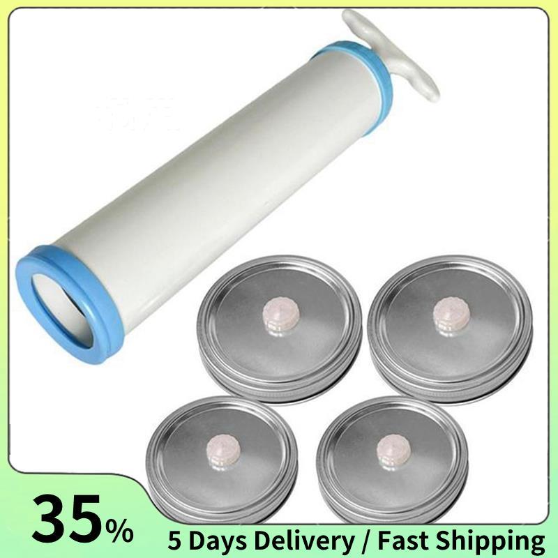 Jar ชุดฝาสูญญากาศขวดสูญญากาศอาหาร Jar หัวปั๊มสูญญากาศมือถือ Jar Sealer เครื่องซีลสูญญากาศอุปกรณ์เสริ