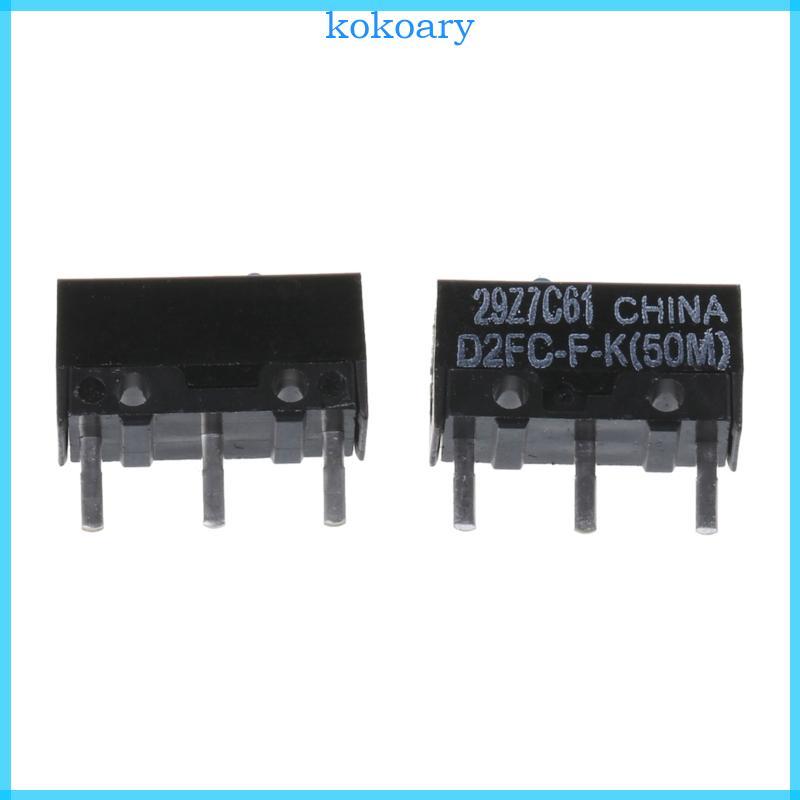 KOK 2PCS 10PCS เมาส์ Micro Switch Original D2FC-FK Blue Dot 50M คลิกชีวิต Micro Switches