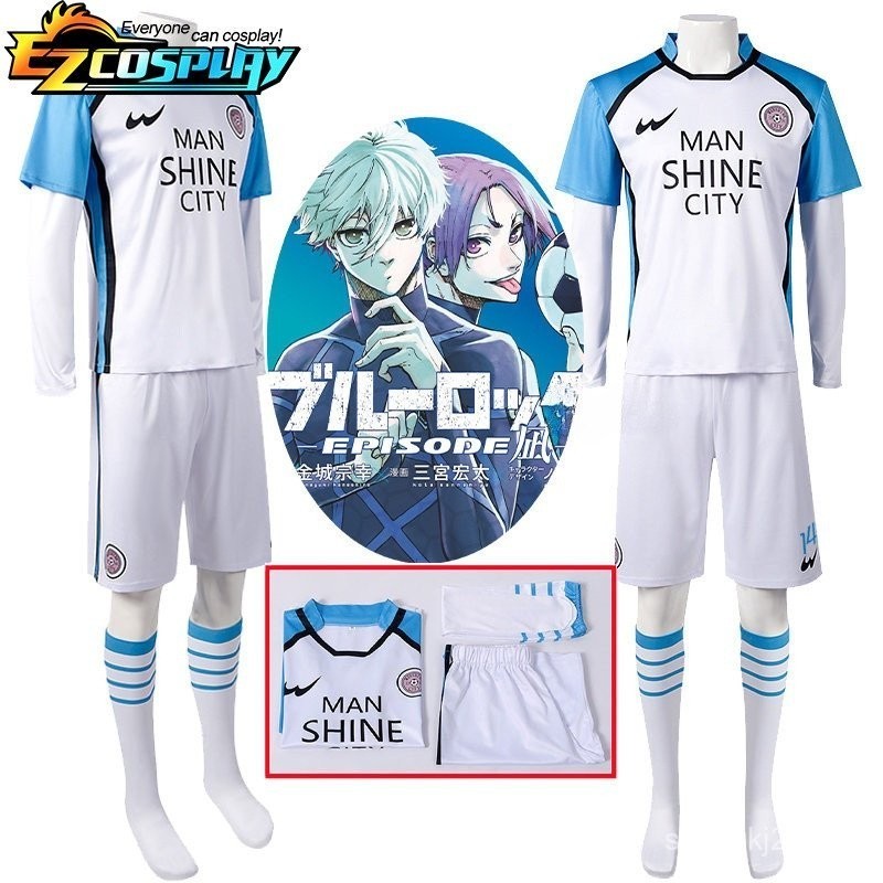 Blue Lock อะนิเมะคอสเพลย์วิกผม Nagi Sishirou MAN GHD SHINE CITY เสื้อฟุตบอล Chigiri Hyouma Mikage Re
