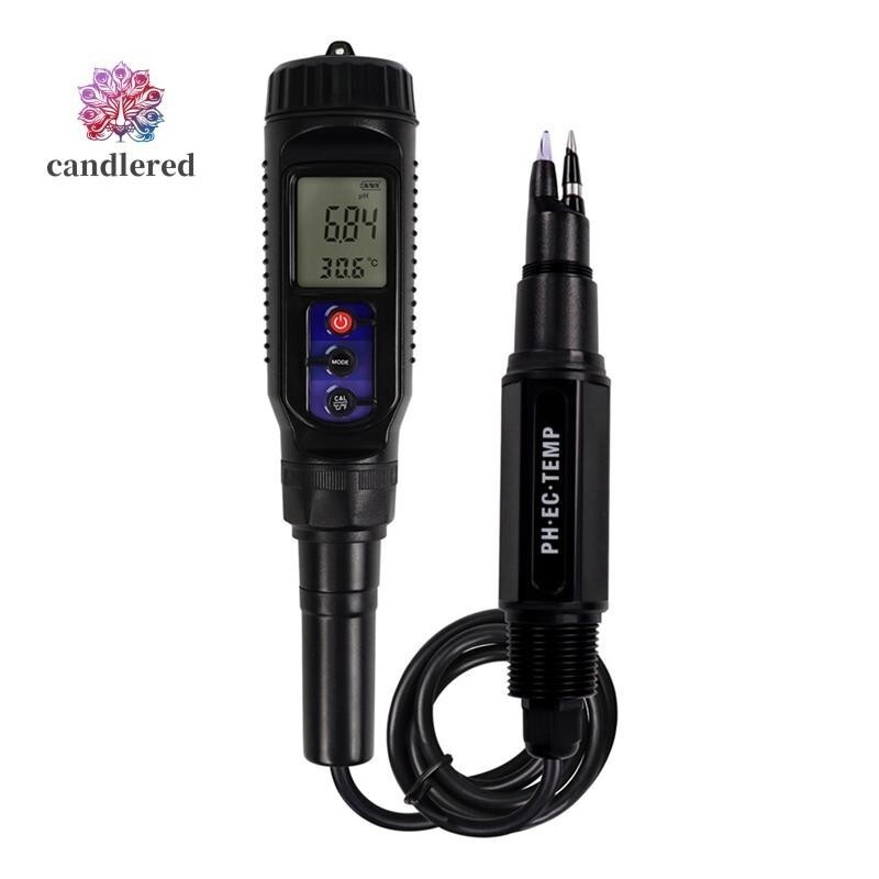 Water Soil Quality Tester Digital PH/EC/TEMP Meter MultiFunction Testing PH Meter for Aquariums Pool