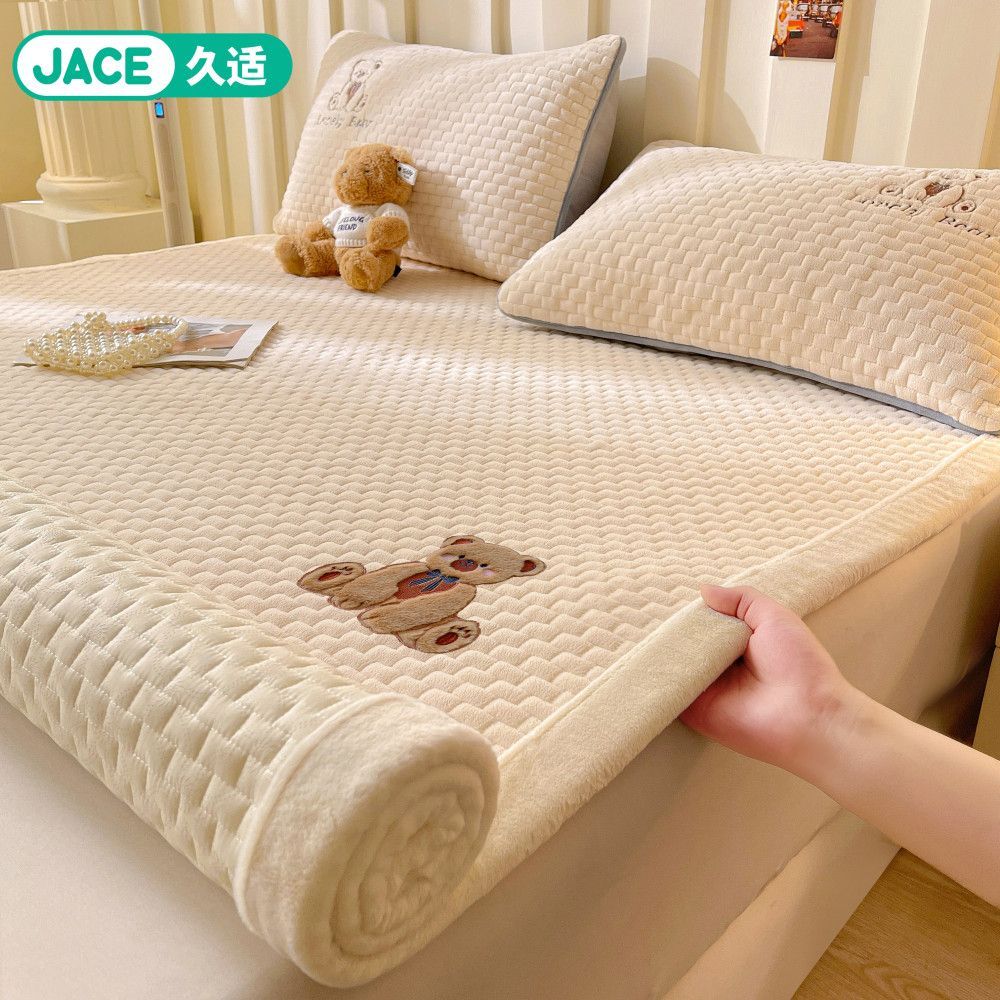 JACE类牛奶绒床垫遮盖物绒床褥子毛毯铺床学生宿舍单双人床单床盖JACE Class Milk Fleece Mattress Cover Fleece Bed20251022