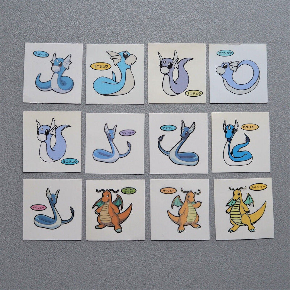 Pokemon Bread Deco Chara Seal Sticker Dratini Dragonite 12stickers Japan f504