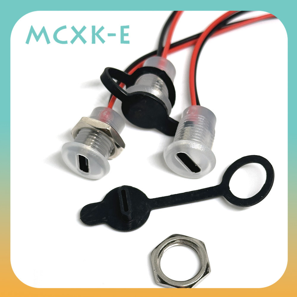 USB-C 5A ซ็อกเก็ตชาร์จสูง M11 Nut Snap แผ่นล็อคโปร่งใสหญิง Type C กันน้ําตัวเชื่อมต่อแจ็ค