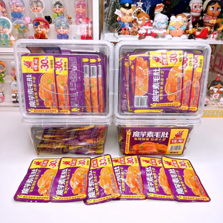 หมึกกรุบกรอบ สาหร่าย กุ้งกรุบ ซี่โครงหมู ปูอัด สไบนาง และ ฮอตดอก หม่าล่า แบบกระปุกมี 50 ซอง และ เเบบกล่องมี 30 ซอง