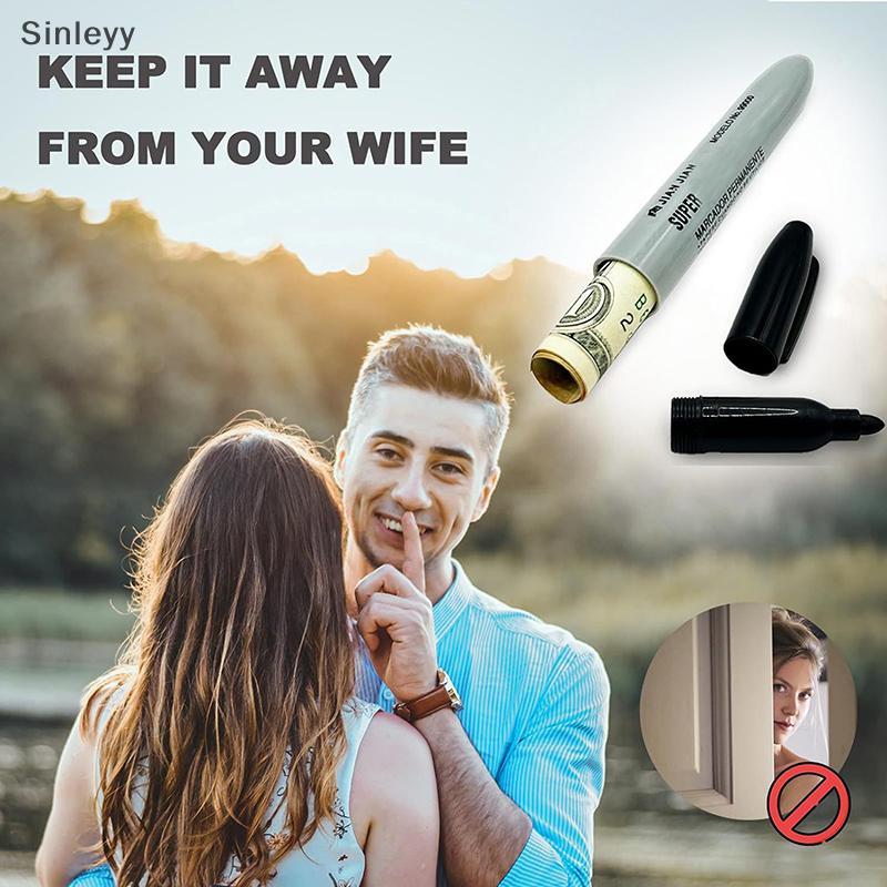 NLE Creative Fake Marker ปากกาหลอดเปล่าปากกาซ่อนช่อง Sight Diversion ปลอดภัยซ่อนเงินสดสร้อยคอเงินขนา