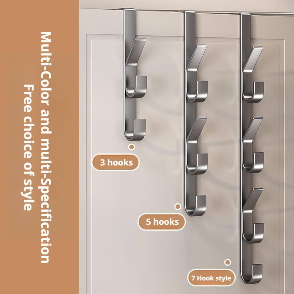มัลติฟังก์ชั่ยาวแถวตะขอเหนือประตูตะขอ Home Organizer สําหรับแขวนเสื้อผ้าหมวก 3 E9t4