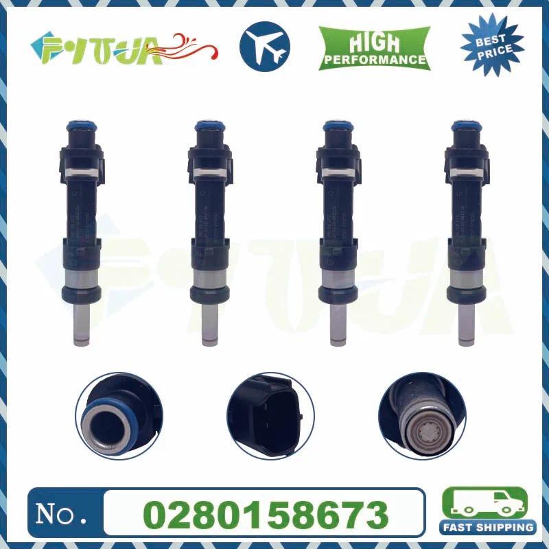 ฉีดเชื้อเพลิง 4 ชิ้น 0280158673 คุณภาพสูงเบนซินสําหรับ Toyota Yaris Prius 1.3L ใหม่ 23250-0y050 2325
