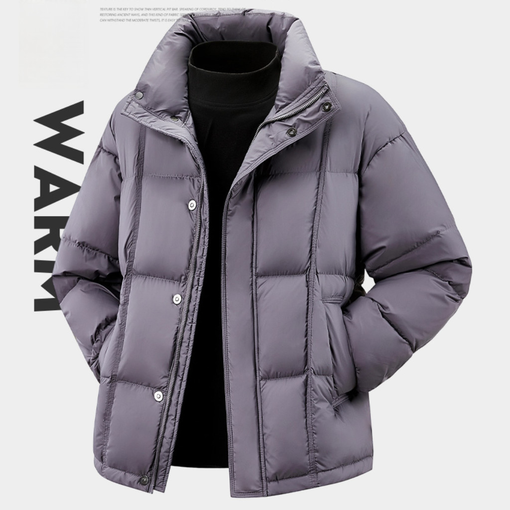 [Ladaferr Store] Outdoor Lapel Waterproof Warm Down Jacket ผู้ชายผู้หญิงสไตล์เดียวกัน Mountaineering