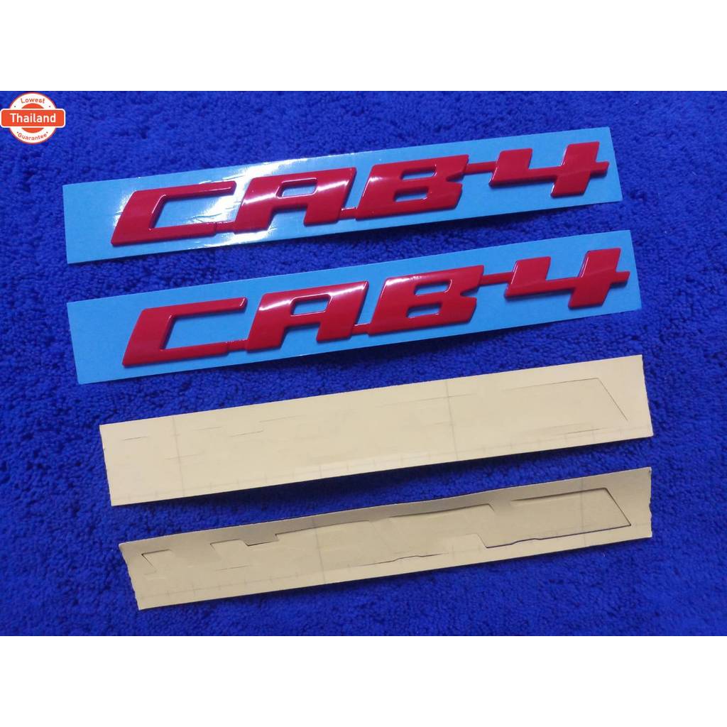 TJ.AUTO SHOP โลโก้ Cab4 สีแดง 2.5×22cm ติดรถ  ISUZU D-MAX  2020 แพ็คคู่ 2ชิ้น