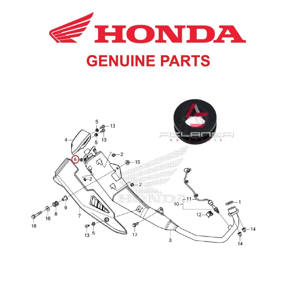 ยางกันรอย ( 18345-MBT-610 ) RS150R V3, RS-X V1 V2, ADV 150 & ADV 160 💯 อะไหล่