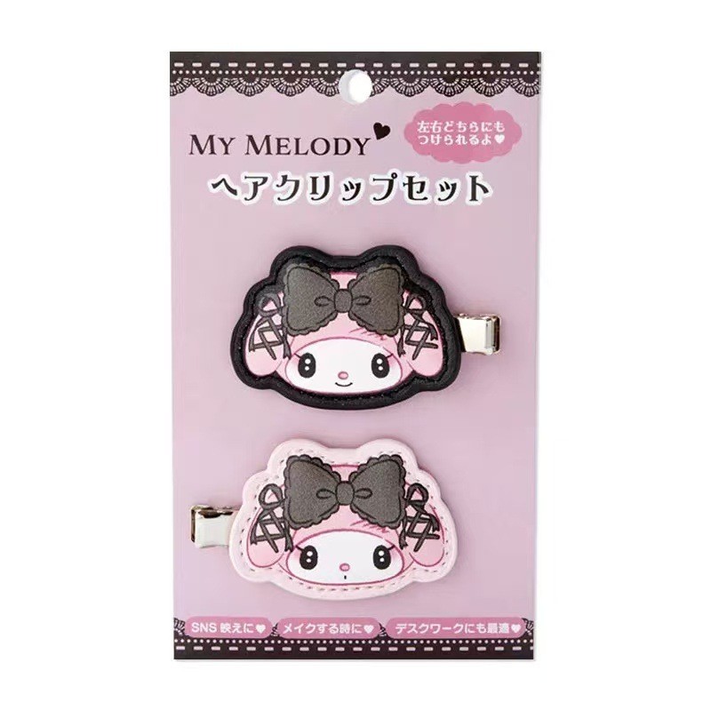 Sanrio Dark Kuromi กิ๊บติดผมอุปกรณ์เสริมผมการ์ตูนน่ารัก Melody Hairpin ด้านข้างคลิปคู่คลิป - รูปที่ 2