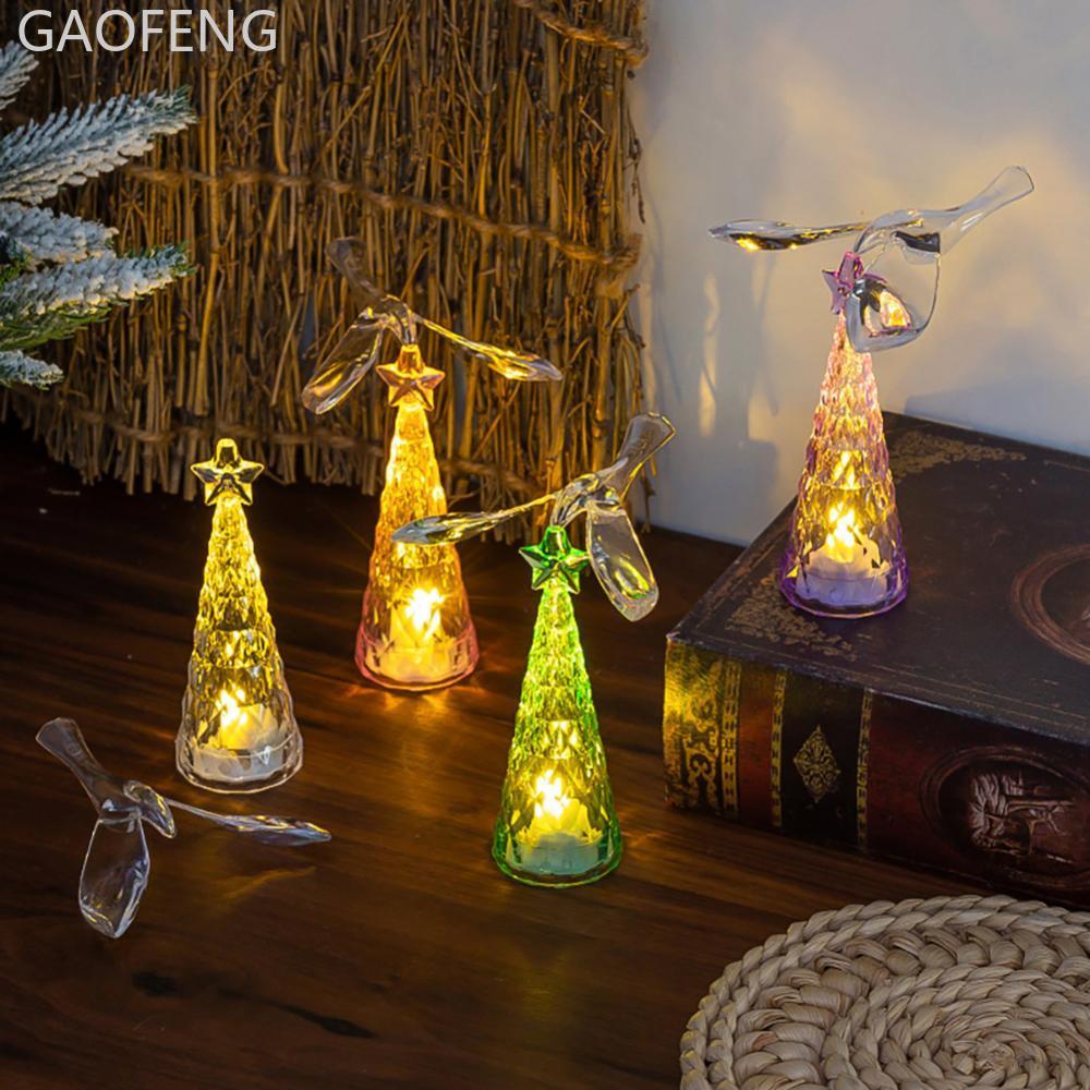 GAOFENG Creative Christmas Shine เครื่องประดับคริสตัลเรืองแสง Flying Bird Mini Tree Christmas Deskto