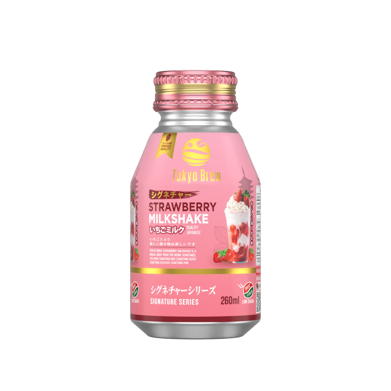 TOKYO BREW เครื่องดื่ม สตรอเบอรรี่ มิลค์เชค ขนาด 275 มล.