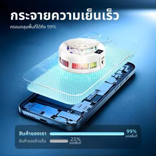 LY shop พัดลมระบายความร้อนมือถือ T2 PRO เล่นเกม แสงไฟ RGB เย็นเร็ว เสียงเงียบ ใช้งานได้กับทุกรุ่น พัดลมติดมือถือ