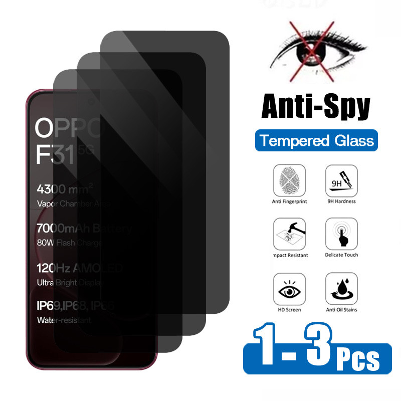 1-3 ชิ้น 9H ความเป็นส่วนตัวกระจกนิรภัยสําหรับ OPPO F31 Pro Plus K13S K13 K13X Turbo Pro A80 A40 A60 
