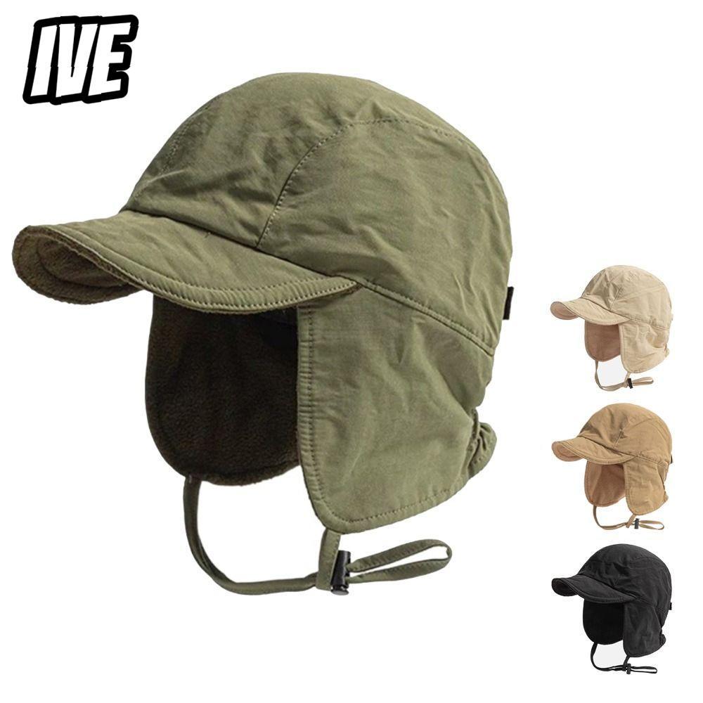 หมวกบอมเบอร์กํามะหยี่ สีทึบ กันลม และปกป้องหู สไตล์ญี่ปุ่น เหมาะสำหรับ outdoor activities