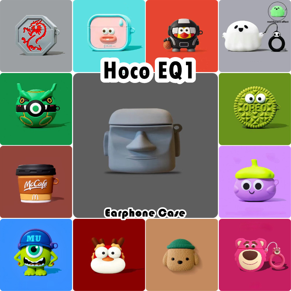 In StockFor Hoco EQ1 Case Casing Soft Silicone Headphone Case Funny Cartoon Style NO.2