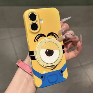 เคสโทรศัพท์เหมาะสําหรับiPhone 11 12 13 14 15 16 17 Pro max Plus Air Big Eyes Minions Bracketกันกระแทกกันกระแทกเคสรวมทุกอย่างUDBQ