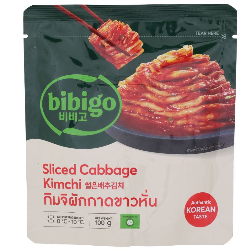 ซีเจสไลซ์แคบเบจกิมจิ 100กรัม CJ Sliced Cabbage Kimchi 100g. [หมายเลขบาร์โค้ด 8938508547562]