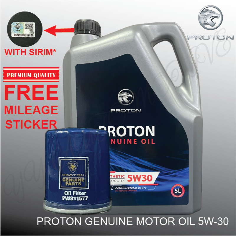 ใหม่ PROTON 5W30 FULLY 5L S70 X90 X70 X50 SAGA PERSONA VVT FL BLM IRIZ EXORA PREVE ENGINE OIL SYNTHE