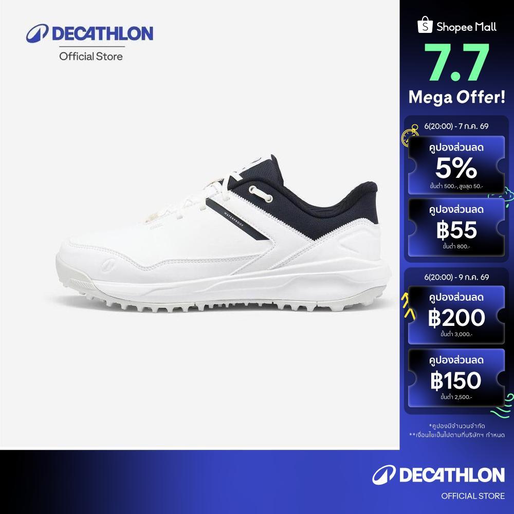 Decathlon Waterproof Golf Shoes รองเท้ากอล์ฟกันน้ำสำหรับทุกเพศ รุ่น Mw500 - White/Black