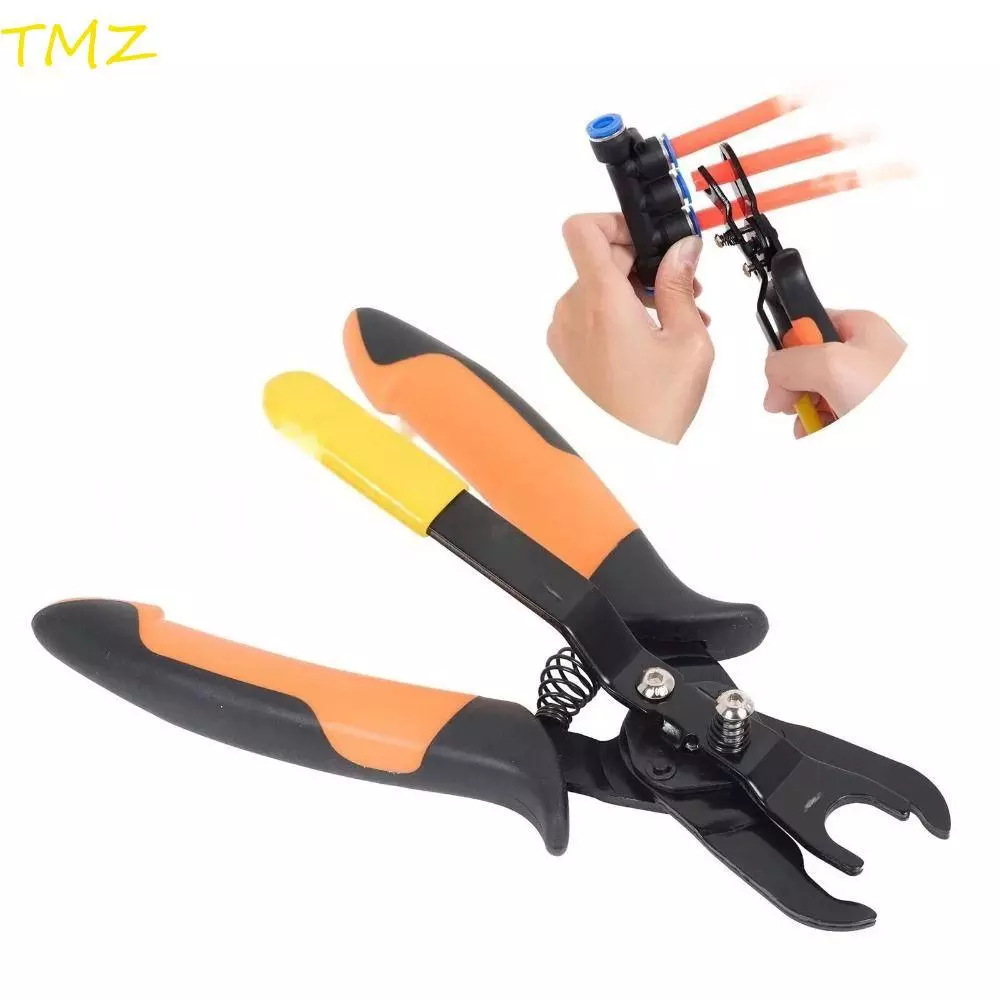 TMZ14968 เครื่องมือถอดข้อต่อแบบเสียบเร็ว ดันเพื่อถอด/ต่อ, ด้ามจับเหล็กคาร์บอนถอดท่อลมสบายมือ, คีมปลดเชื่อมต่อพกพา กดถอดง่าย