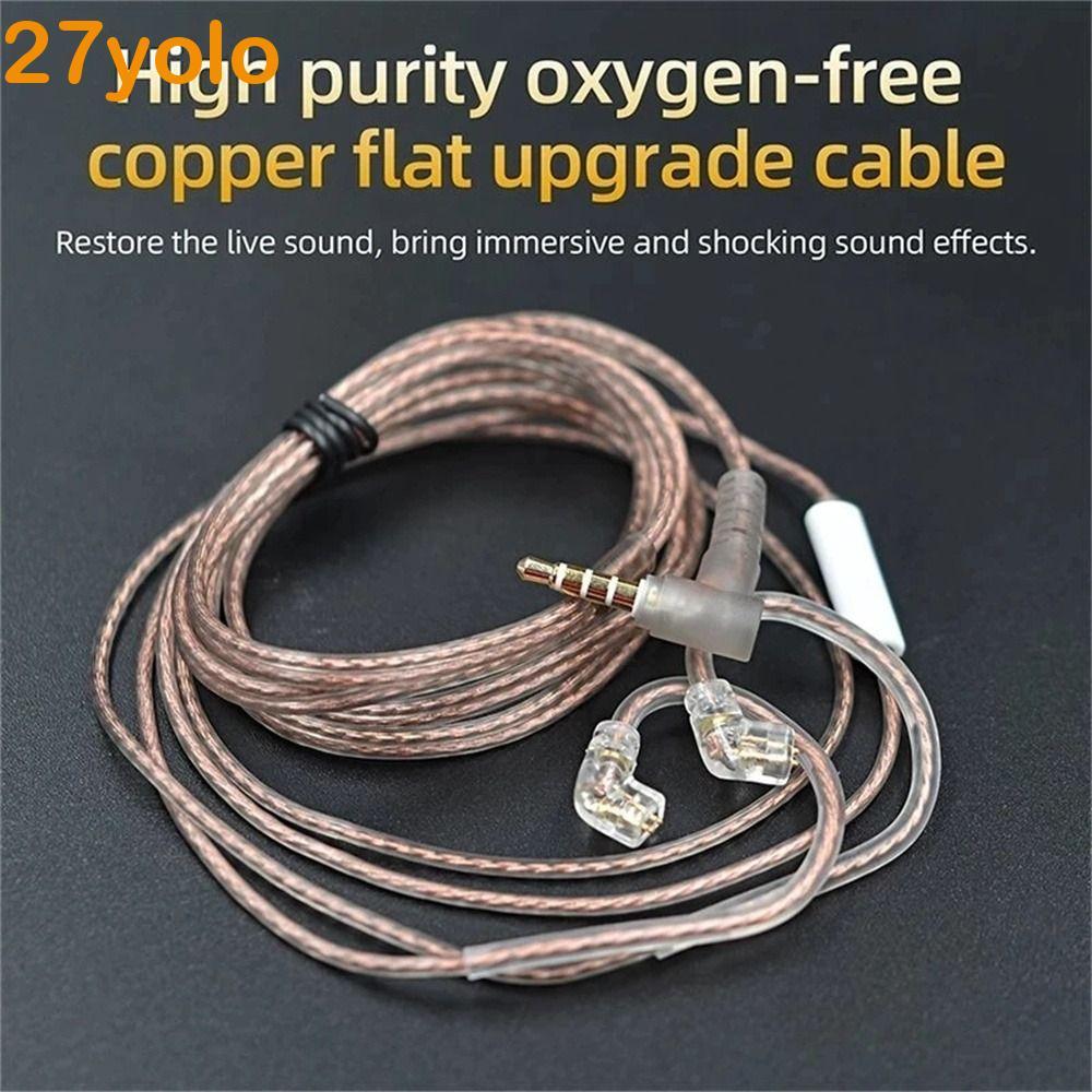 YOLO 2Pin สายหูฟังชุบเงิน B/C Pin 2Pin สาย Twisted สายอัพเกรด High-Purity ZS10 สายหูฟัง