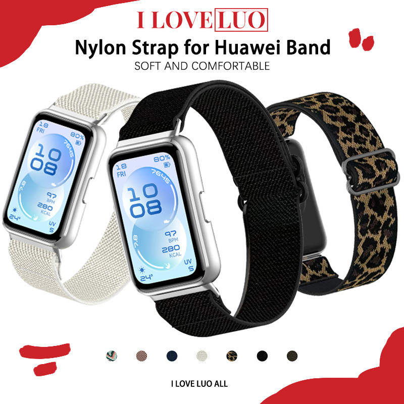 สายยืดหยุ่นไนล่อน for Smartwatch Huawei Band 11 /11 Pro อุปกรณ์เสริมสร้อยข้อมือเข็มขัดไนลอน for Huawei Band 10 9 8 NFC