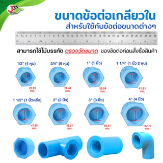 (1ตัว)ข้อต่อ PVC 1¼ นิ้ว ต่อตรง งอ 90 สามทาง เกลียวนอก-ใน ฝาปิด ฝาปิดเกลียว ปลั๊กอุด รุ่นหนา 13.5 ตราTOP