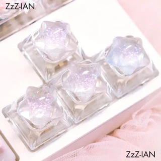 Star Keycap น่ารักโปร่งใส WSAD สําหรับคีย์บอร์ดเกมอุปกรณ์สํานักงาน ESC Key Caps ของขวัญ