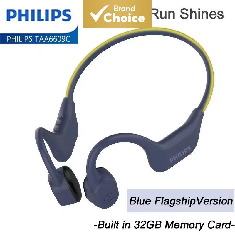 Philips TAA6609C หูฟังหูฟังบลูทูธ Bone Conduction พร้อมไมโครโฟน 10H แบตเตอรี่ 30 ชุดหูฟังสแตนด์บาย AI Noise Cancel วิ่ง IPX6