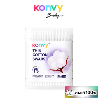 Konvy Cotton Swabs Double Purpose 100pcs คอนวี่ สำลีแบบก้าน 2 หัว 100ชิ้น.