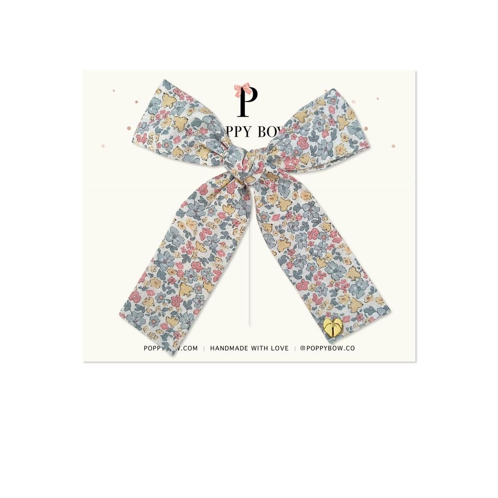 Poppy Bow Premium Large Classic Bow // English Garden