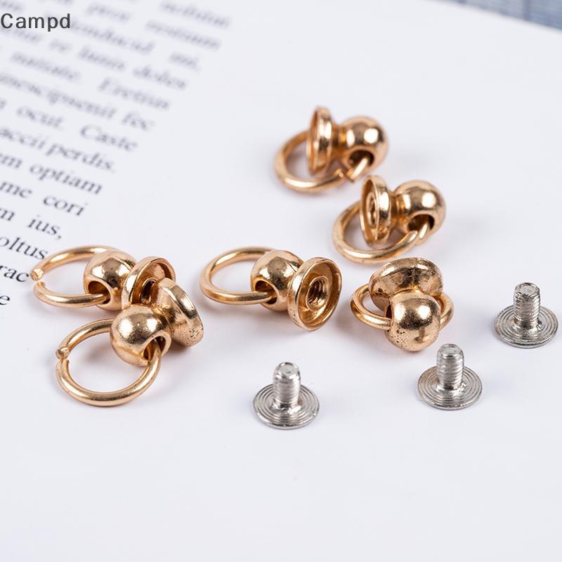 Campd 10 ชิ้น 8 มิลลิเมตรปุ่มโลหะ O แหวน Screwba Craft กระเป๋าโทรศัพท์สกรูเล็บ Rivet (TH)