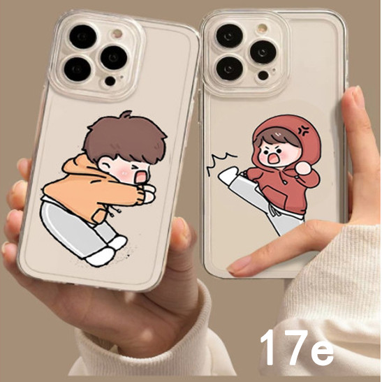 ปลอกสําหรับ Iphone 17e 17 16 16e 15 14 13 12 11 Pro Max คู่สําหรับชายและหญิงกรณีน่ารักการ์ตูนเด็กทาร