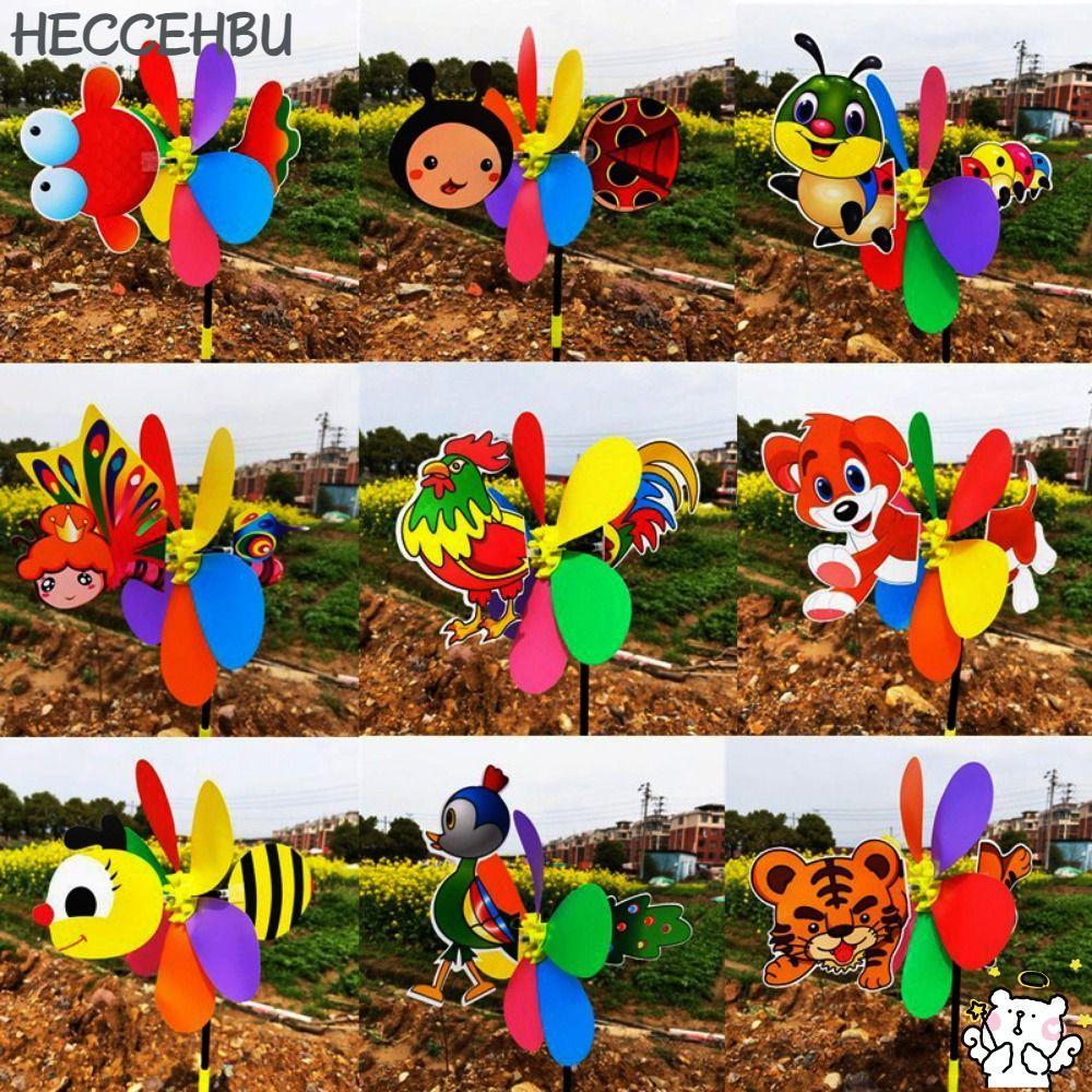 เฮกเช่31 สัตว์ผึ้งหกสีกังหันลม,พลาสติกสามมิติการ์ตูนกังหันลม,ที่มีสีสันไขลานปั่นบ้านสวนตกแต่ง
