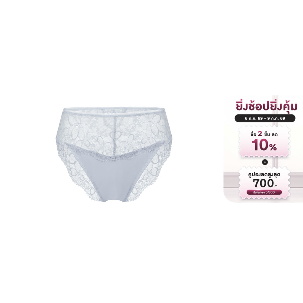 Triumph กางเกงชั้นในรูปแบบมินิ รหัส 10227753 รุ่น Aqua Plumeria Mini 6227 สีเทาอ่อน