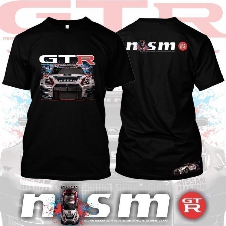 แฟชั่น 2026 ออกแบบใหม่ไม่ Nissan GTR Skyline V-Spec R35 R34 T เสื้อรอบคอ Baju Lelaki Motorsport บุรุ