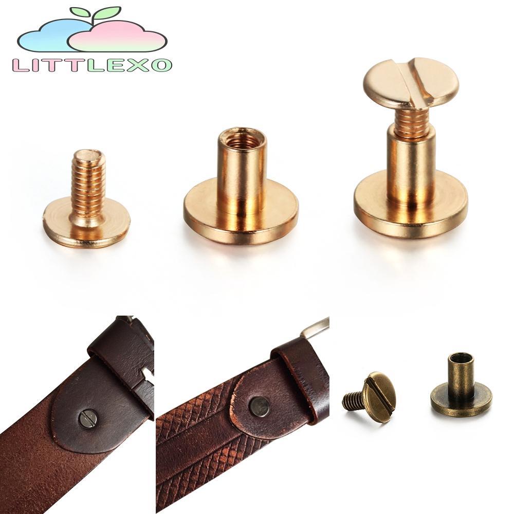 LITTLEX 10 pcs 5/6.5/8 มม.Live Bolt กระเป๋าเดินทางหัตถกรรมเสื้อผ้า/กระเป๋า/รองเท้าเล็บทองเหลืองสกรูหัวกลม